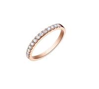 Homxi Trauring Damen Ring Roségold 14K, Halbe Ewigkeit mit Diamant 0,27 Karat, Damen Hochzeitsringe Bandring Rosegold, Größe 61 (19.4)