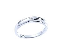 Homxi Trauring Weißgold 585 Ringe für Herren, Einfache Rund mit Diamant 0,06 Karat, Verlobung Ringe für Herren Silber, Größe 67 (21.3)