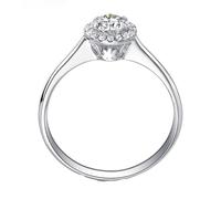 Homxi Trauring Weißgold Damen 9K, Rund mit Erstellter Diamant 1,15 Karat, Damen Ringe Verlobungsring Ehering Silber, Größe 56 (17.8)