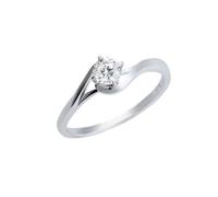 Homxi Trauringe 750 Weißgold Ring Damen, Solitäre Rund mit Diamant 0,3 Karat, Silber Damen Ring Eheringe Verlobung, Größe 65 (20.7)