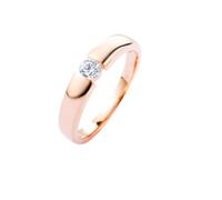 Homxi Trauringe Damen Ring Roségold 9K, Solitäre Rund mit Diamant 0,1 Karat, Damen Rosegold Ring Verlobung Frauen, Gr. 54 (17.2)