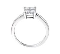 Homxi Trauringe Damen Ringe Weißgold 18 Karat, Quadrat mit Diamant 0,4 Karat, Verlobungsringe Damen Silber, Gr. 52 (16.6)