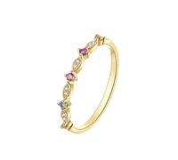 Homxi Trauringe Ring Damen Gold 9 Karat, Marquise mit Turmaline Peridot und Diamant, Gold Damen Ringe Verlobung, Gr. 51 (16.2)