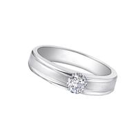 Homxi Verlobungsring 585 Weißgold Ring Damen, Solitäre Rund mit Diamant 0,3 Karat, Silber Verlobungsringe Damen Ringe, Gr. 62 (19.7)