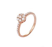 Homxi Verlobungsring Damen Ring 14 Karat Roségold 585, Blume mit Erstellter Diamant 0,5 Karat, Rosegold Damen Ring Verlobungsringe Eheringe, Größe 70 (22.3)