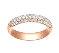 Homxi Verlobungsring Damen Ring 585 Roségold, Rund mit Erstellter Diamant 0,5 Karat, Damen Ringe Eheringe Verlobung Rosegold, Gr. 60 (19.1)