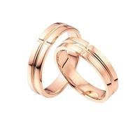 Homxi Verlobungsring Damen Ringe 585 Roségold, Einfache Rund, Rosegold Damen Ringe Verlobung, Größe 56 (17.8)
