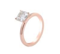 Homxi Verlobungsring Damen Roségold Ringe 750, Solitäre Quadrat mit Moissanit 3 Karat, Rosegold Verlobungsring Ehering Damen Ring, Gr. 56 (17.8)