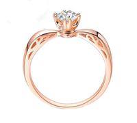 Homxi Verlobungsring Roségold 585 Damen, Rund mit Diamant 0,3 Karat, Damen Ringe Rosegold Verlobung, Gr. 53 (16.9)