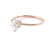 Homxi Verlobungsring Roségoldring Damen 585, Solitär Herz mit Moissanit 1 Karat, Rosegold Verlobungsringe Damen Ring, Gr. 60 (19.1)