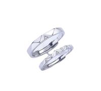 Homxi Verlobungsringe Verstellbar Gravur Paarring 925 Sterlingsilber, Geometrisch mit Zirkonia, Paar Ring Silber