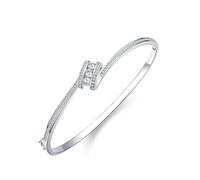 Homxi Weißgold Armband 585 14 Karat für Damen, Knoten mit Moissanit, 18 CM Lang, Armband Damen Silber