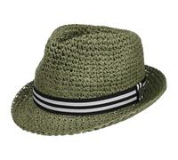 Honalo Trilby Crochet Strohhut by Chillouts oliv L/XL (58-60 cm)