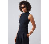 Honest Basics Damen Mock-Top aus Bio- und recycelter Baumwolle Schwarz XS