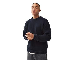 Honesty Rules Boxy Waffle Knitter Pullover navy L