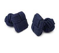 Honey Bear 1 Paar Herren/Damen Seide Stoff Knoten Seidenknoten Platz Manschettenknöpfe für Hemd /Kleid zum (Navy blau)