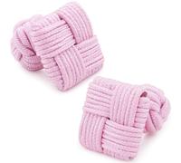 HONEY BEAR 1 Paar Herren/Damen Seide Stoff Knoten Seidenknoten Platz Manschettenknöpfe Quadrat für Hemd/Kleid zum (Hellrosa)