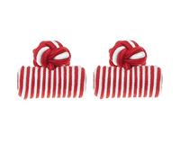 Honey Bear 1 Paar Herren/Damen Seide Stoff Knoten Seidenknoten Zylinder Manschettenknöpfe für Hemd/Kleid zum (rot)