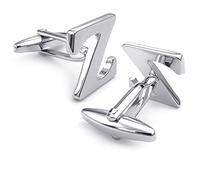 HONEY BEAR 1 Paar Herren Edelstahl Manschettenknöpfe Hochzeit Cufflinks Manschettenknopf Silber Buchstabe (Z)