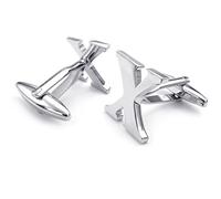 HONEY BEAR 1 Paar Herren Edelstahl Manschettenknöpfe Hochzeit Cufflinks Manschettenknopf Silber Buchstabe (X)