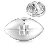 HONEY BEAR 1 Stück Broschen Pins Hutnadeln Rugbyball Fußball Sport für Herren/Damen Anzug Hemd, Geschäft Hochzeit Geschenk,Silber