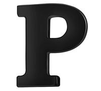 HONEY BEAR 1 Stück Buchstaben Brief Broschen Pins A bis Z, Edelstahl für Herren/Damen Anzug Hemd, Geschäft Hochzeit Geschenk,Schwarz,MEHRWEG (P 0.59inches)