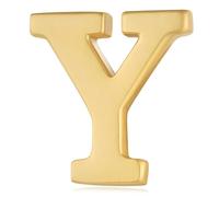 HONEY BEAR 1 Stück Buchstaben Brief Broschen Pins A bis Z, für Herren/Damen Anzug Hemd,Gold (Y 0.59inch)