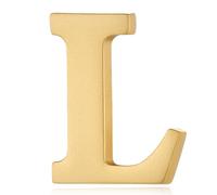 HONEY BEAR 1 Stück Buchstaben Brief Broschen Pins A bis Z, für Herren/Damen Anzug Hemd,Matte Gold (L 0.94inch)