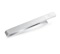 HONEY BEAR 2.12inch Herren Briefe Initialen Krawattennadel Krawattenklammer für Normale Krawatte Tie Clip，Gebürstetes Silber,5.4cm (K Upgrade mit Box 5.4cm)