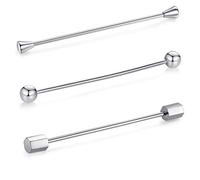 Honey Bear 3 Stück Set Herren kragennadel Anzug Hemd Kragenstift Kragen Pins Bar Krawattenknoten Bar Edelstahl für Hochzeit Geschenk,Kegel Silber,MEHRWEG (Stil mischen mit Black Box)