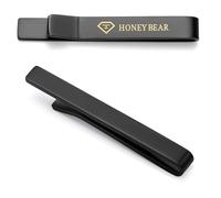 HONEY BEAR 5.4/6cm Krawattennadel Krawattenklammer für Herren Tie Clip Hemd Business Hochzeitsgeschenk 2.12/2.36inch (Schwarz Matt 5.4cm)