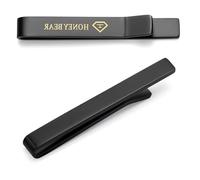 HONEY BEAR 5.4/6cm Krawattennadel Krawattenklammer für Herren Tie Clip Hemd Business Hochzeitsgeschenk 2.12/2.36inch (Mattes Schwarz 5cm)