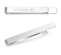 HONEY BEAR 5.4/6cm Krawattennadel Krawattenklammer für Herren Tie Clip Hemd Business Hochzeitsgeschenk 2.12/2.36inch (Gebürstetes Silber 5cm)
