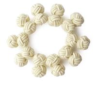 HONEY BEAR 5 Paar Herren/Damen Seide Stoff Knoten Seidenknoten Manschettenknöpfe Set (Beige ohne Box)