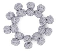 HONEY BEAR 5 Paar Herren/Damen Seide Stoff Knoten Seidenknoten Manschettenknöpfe Set (Grau Hell ohne Box)