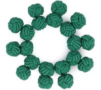 HONEY BEAR 5 Paar Herren/Damen Seide Stoff Knoten Seidenknoten Manschettenknöpfe Set (Grün ohne Box)