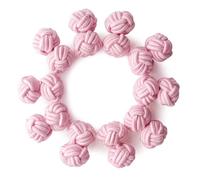 HONEY BEAR 5 Paar Herren/Damen Seide Stoff Knoten Seidenknoten Manschettenknöpfe Set (Hellrosa ohne Box)