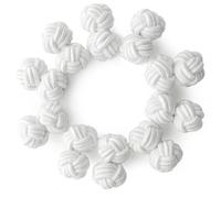 HONEY BEAR 5 Paar Herren/Damen Seide Stoff Knoten Seidenknoten Manschettenknöpfe Set, MEHRWEG (Weiß ohne Box)