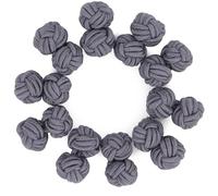 HONEY BEAR 5 Paar Herren/Damen Seide Stoff Knoten Seidenknoten Manschettenknöpfe Set mit Box (Grau Dunkel mit Box)