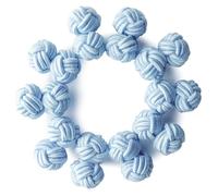 HONEY BEAR 5 Paar Herren/Damen Seide Stoff Knoten Seidenknoten Manschettenknöpfe Set mit Box (Hellblau mit Box)