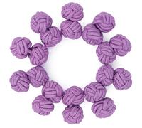 HONEY BEAR 5 Paar Herren/Damen Seide Stoff Knoten Seidenknoten Manschettenknöpfe Set mit Box (Violet mit Box)