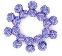 HONEY BEAR 5 Paar Herren/Damen Seide Stoff Knoten Seidenknoten Manschettenknöpfe Set (Rosa Blau ohne Box)