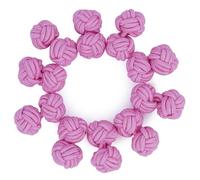 HONEY BEAR 5 Paar Herren/Damen Seide Stoff Knoten Seidenknoten Manschettenknöpfe Set (Rosa ohne Box)