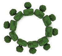 HONEY BEAR 5 Paar Quadratisch Herren/Damen Seide Stoff Knoten Seidenknoten Manschettenknöpfe Set, Hochzeits-Geschäfts-Geschenk (Grasgrün 5 Paare ohne Box)