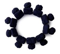 HONEY BEAR 5 Paar Quadratisch Herren/Damen Seide Stoff Knoten Seidenknoten Manschettenknöpfe Set mit Box (Marineblau mit Box)