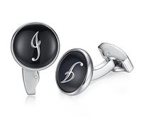 Honey Bear Briefe Initialen Buchstabe manschettenknöpfe Herren Edelstahl Hochzeit Cufflinks Manschettenknopf Schwarz (I)
