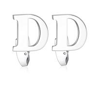 HONEY BEAR Briefe Initialen Buchstaben Manschettenknöpfe Herren Edelstahl Cufflinks Silber (D)