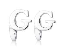 HONEY BEAR Briefe Initialen Buchstaben Manschettenknöpfe Herren Edelstahl Cufflinks Silber (G)