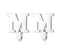 HONEY BEAR Briefe Initialen Buchstaben Manschettenknöpfe Herren Edelstahl Cufflinks Silber (M)
