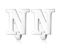 HONEY BEAR Briefe Initialen Buchstaben Manschettenknöpfe Herren Edelstahl Cufflinks Silber (N)